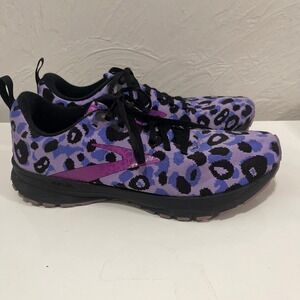Brooks Revel 5 Purple Leopard Print Running Shoes 1203611B567 Womens 9.5